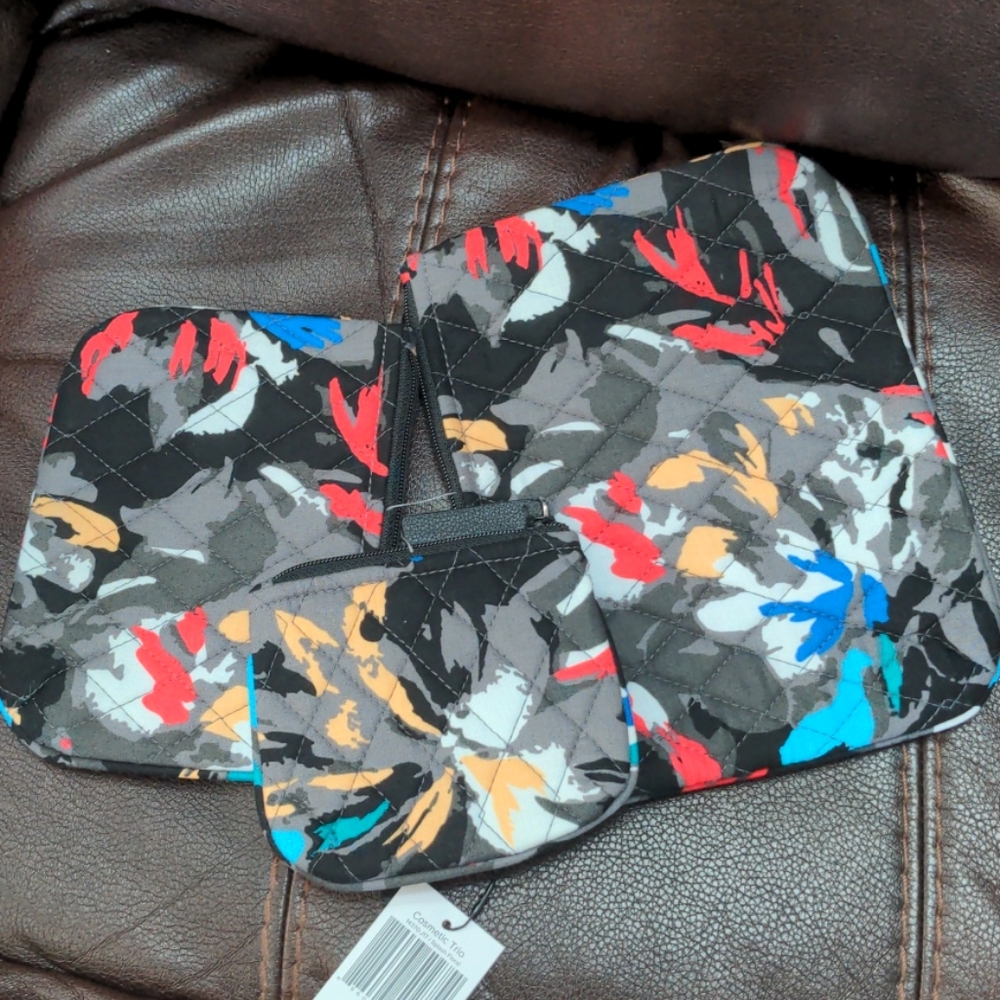 NWT 3 pc Vera Bradley cosmetic bags